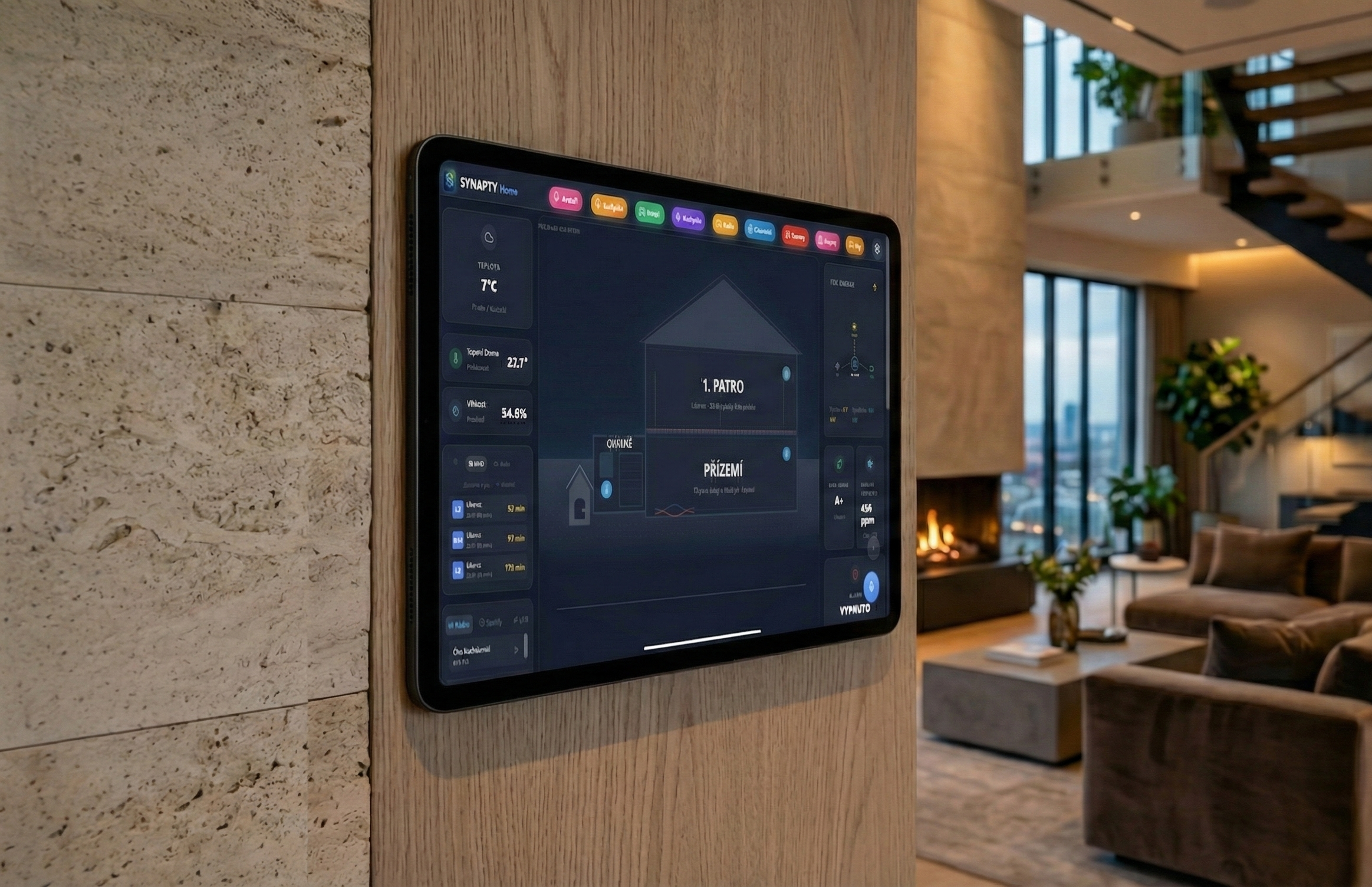 Ukázka obrazovky funkcí Synapty